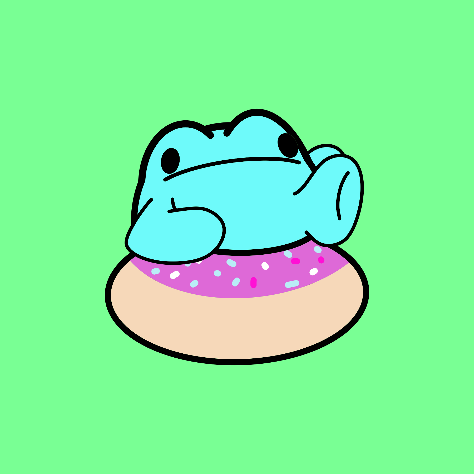 Doughnut Frog Print
