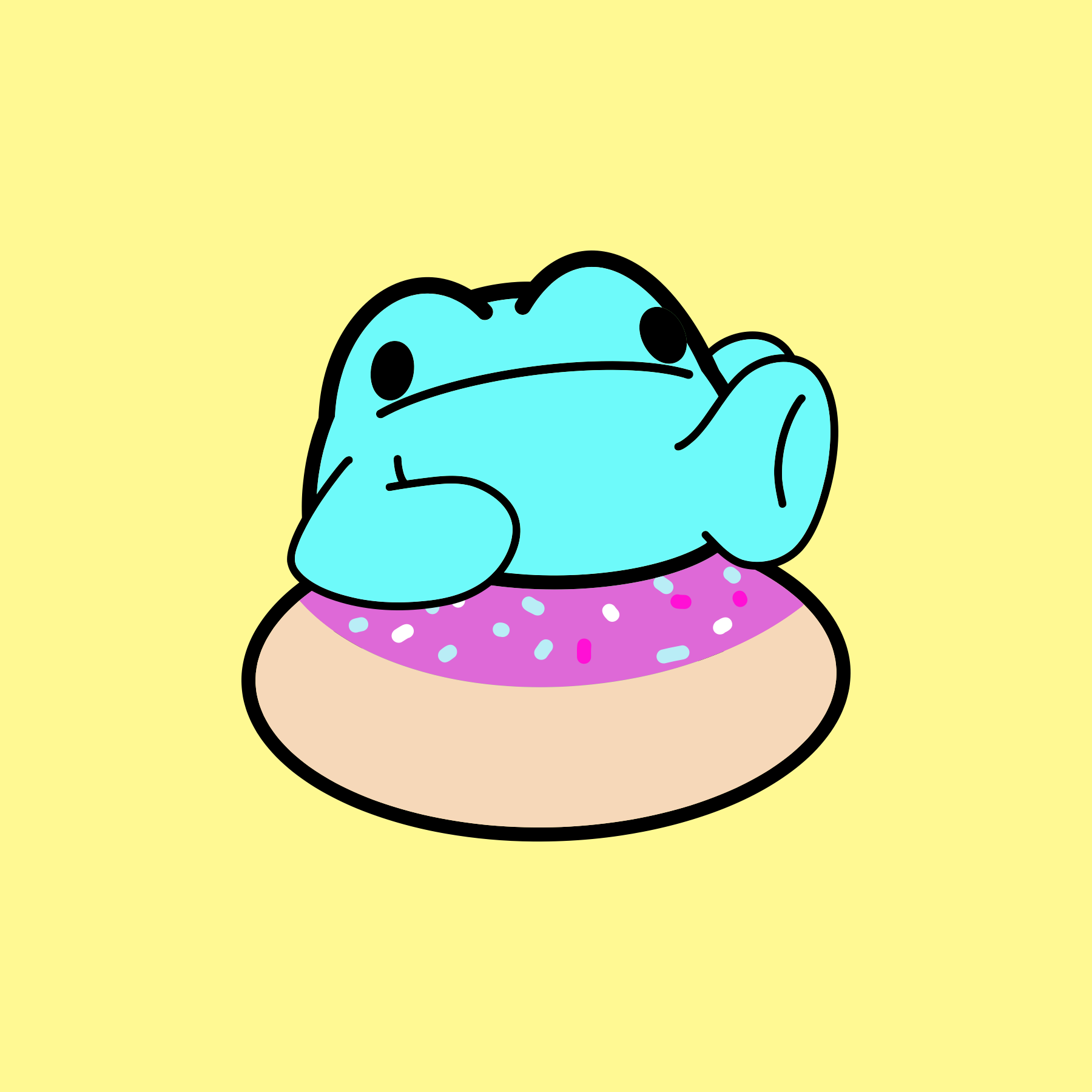 Doughnut Frog Print