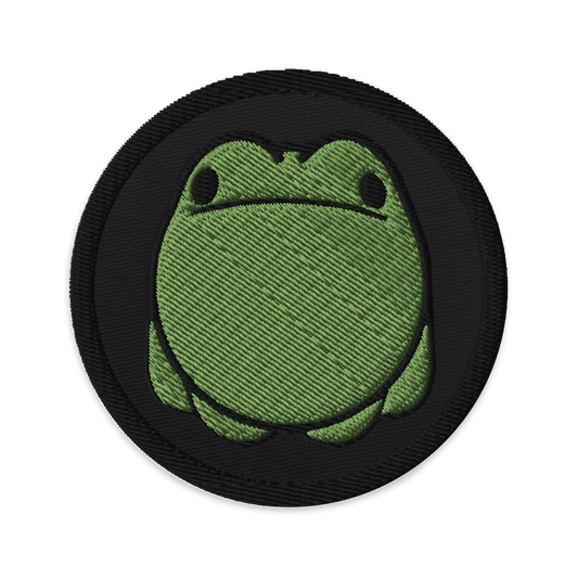 Green Frog Embroidered Patch