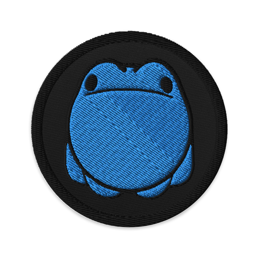 Blue Frog Embroidered Patch