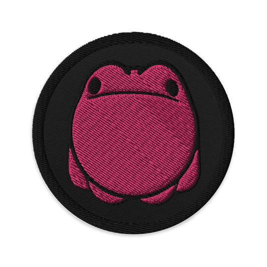 Pink Frog Embroidered Patch