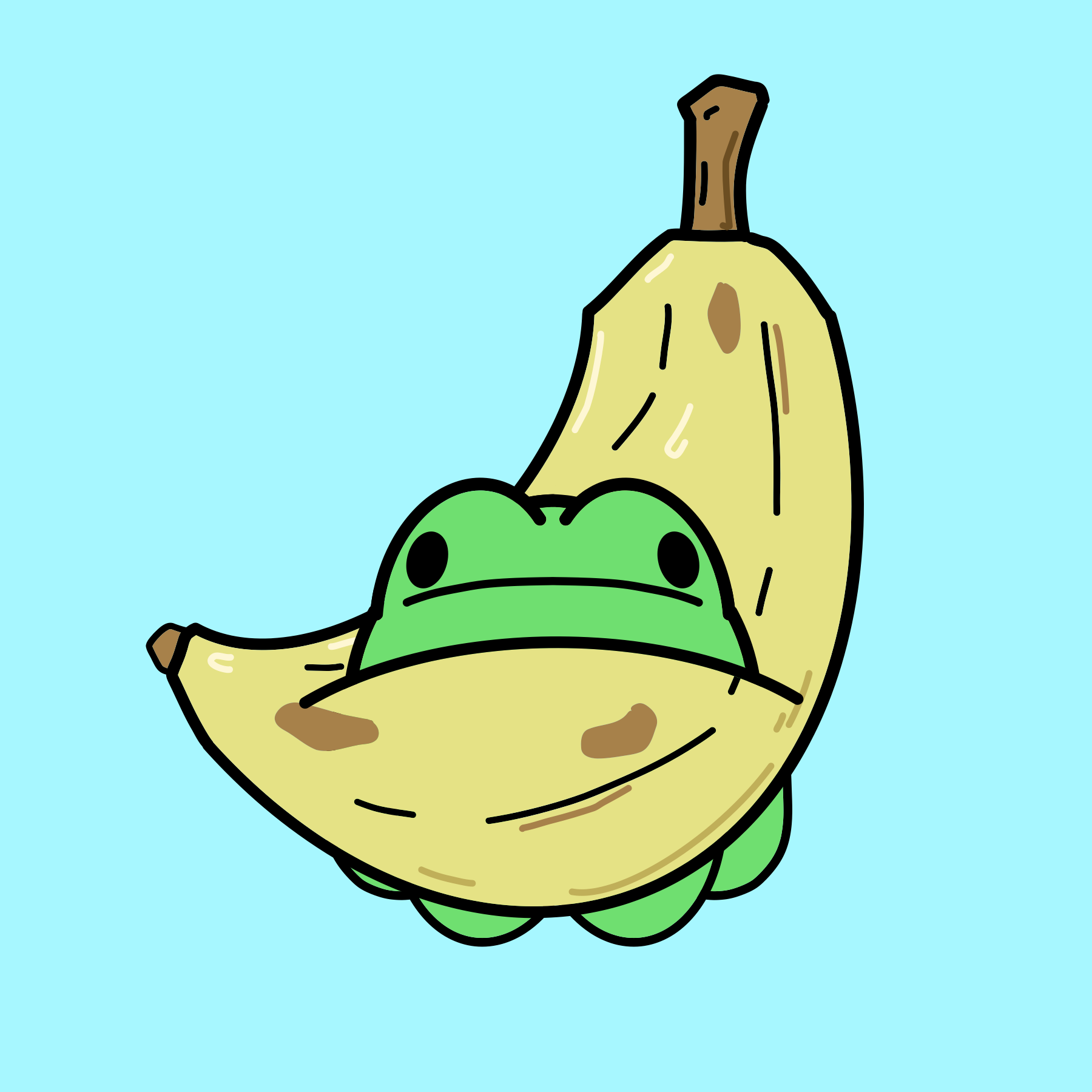 Banana Frog Print