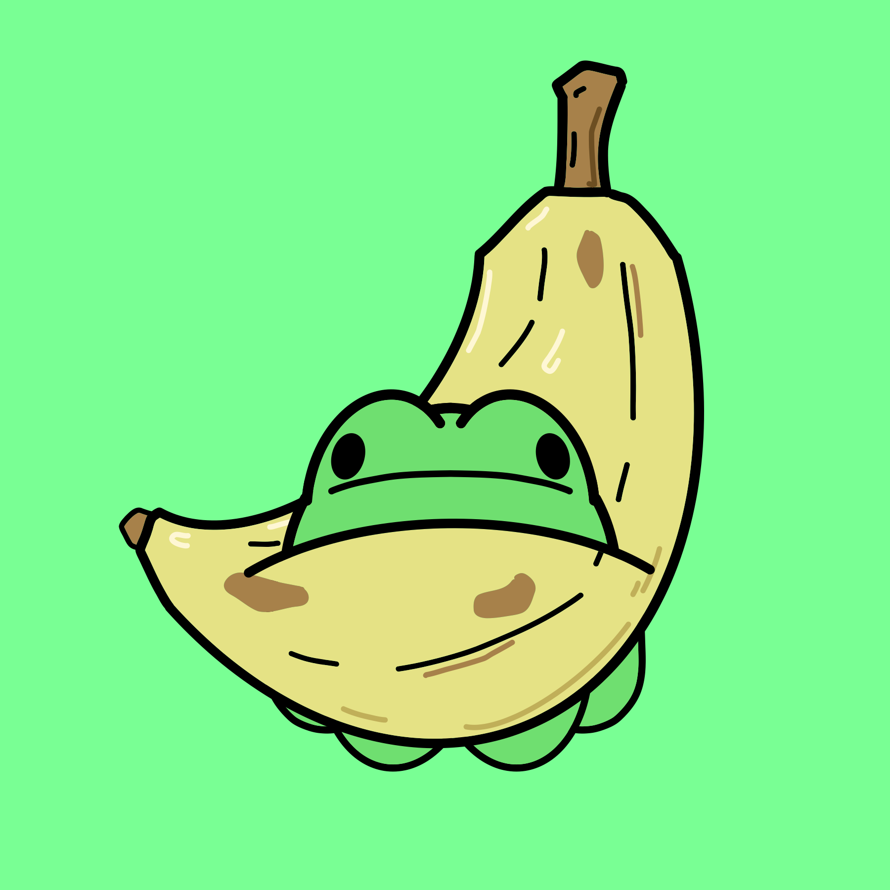 Banana Frog Print