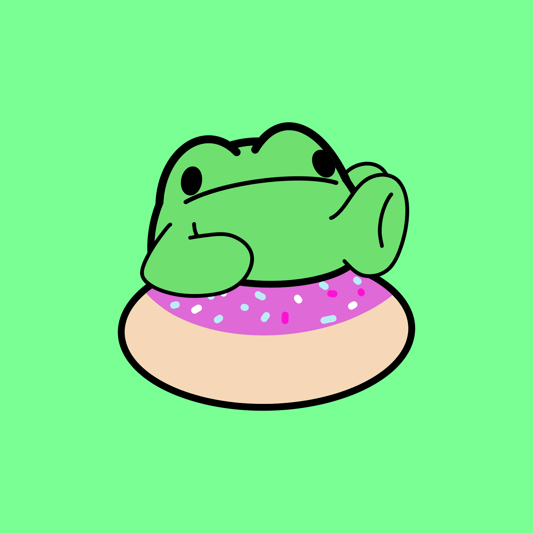Doughnut Frog Print