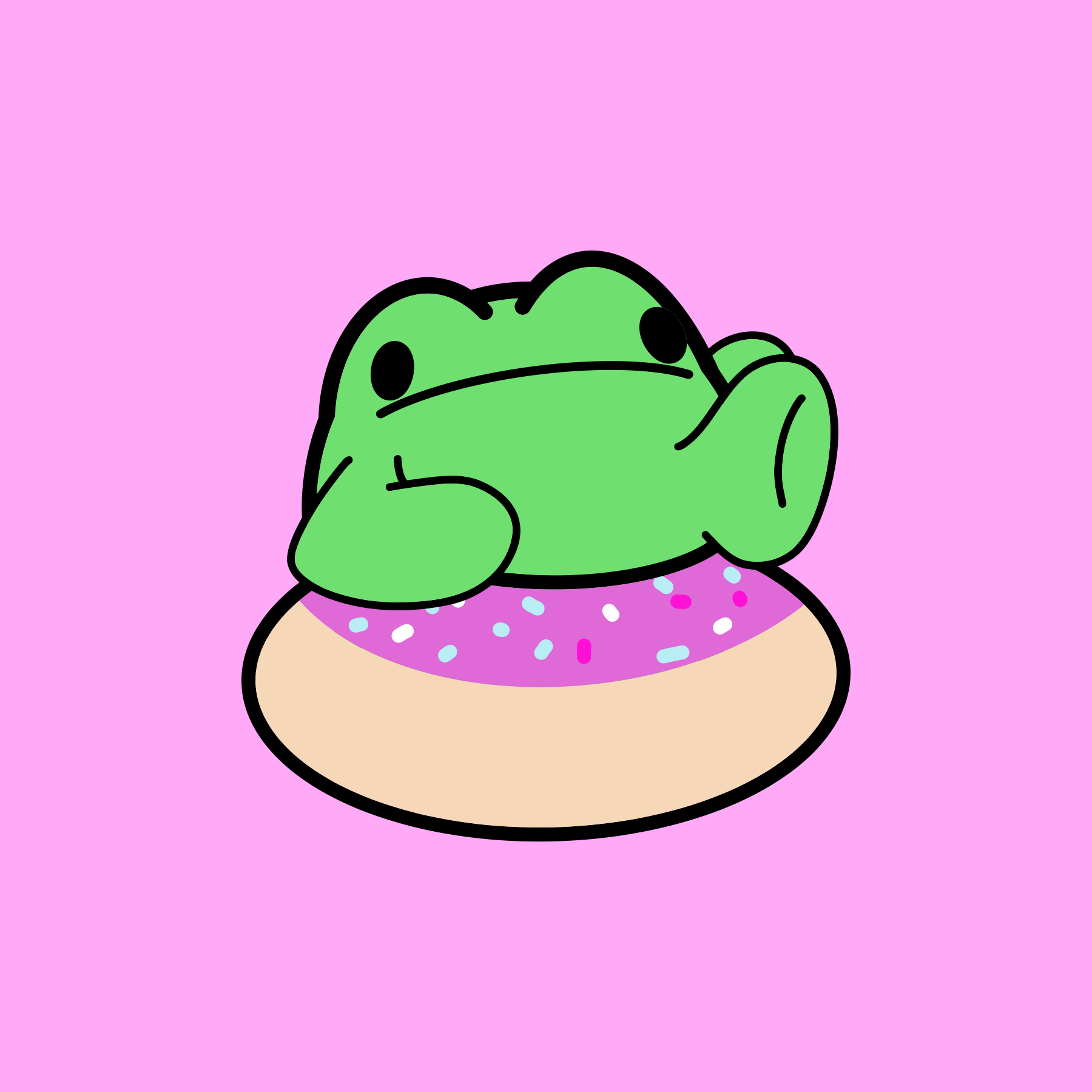 Doughnut Frog Print