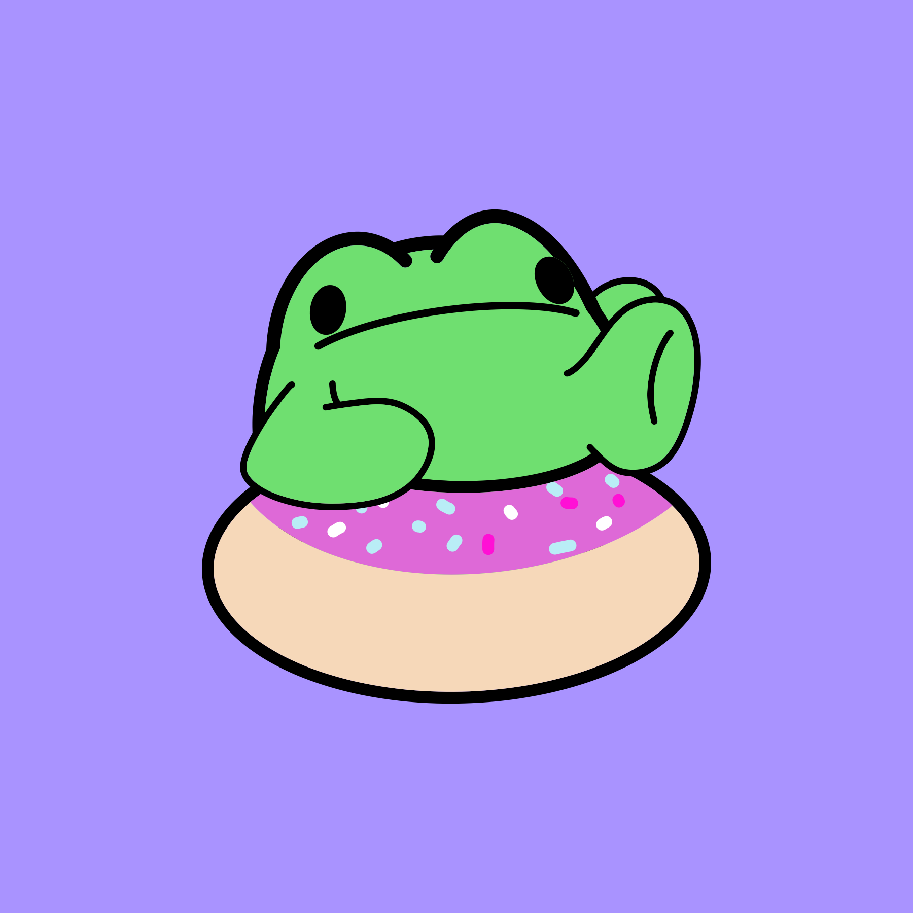 Doughnut Frog Print