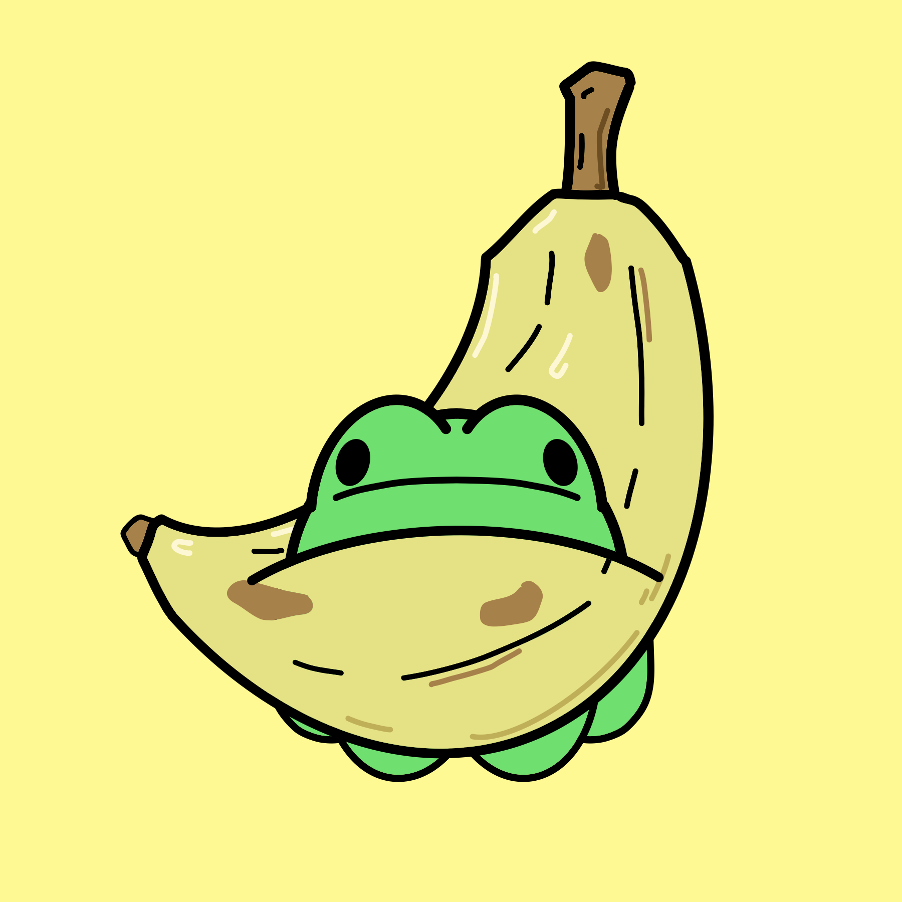 Banana Frog Print