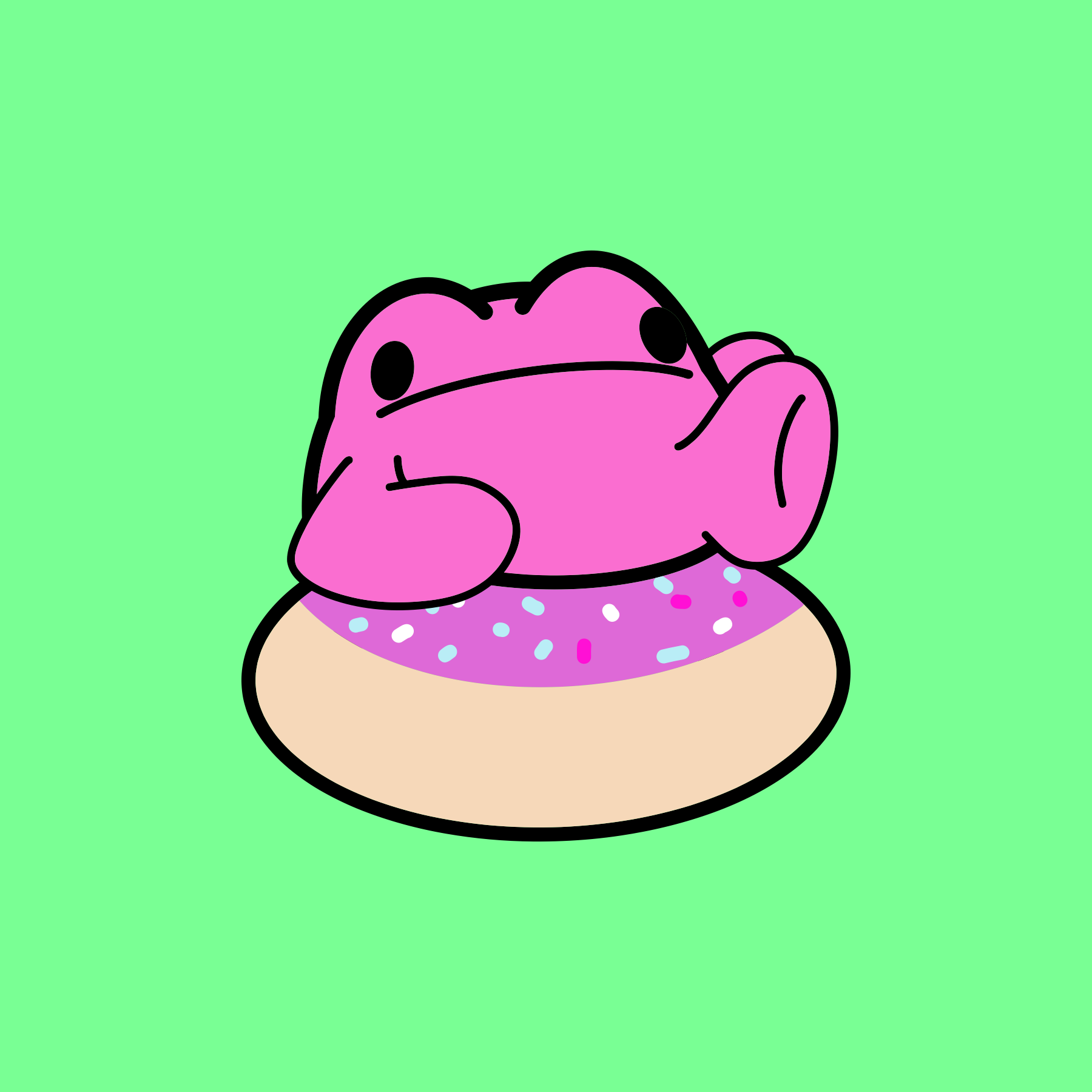 Doughnut Frog Print