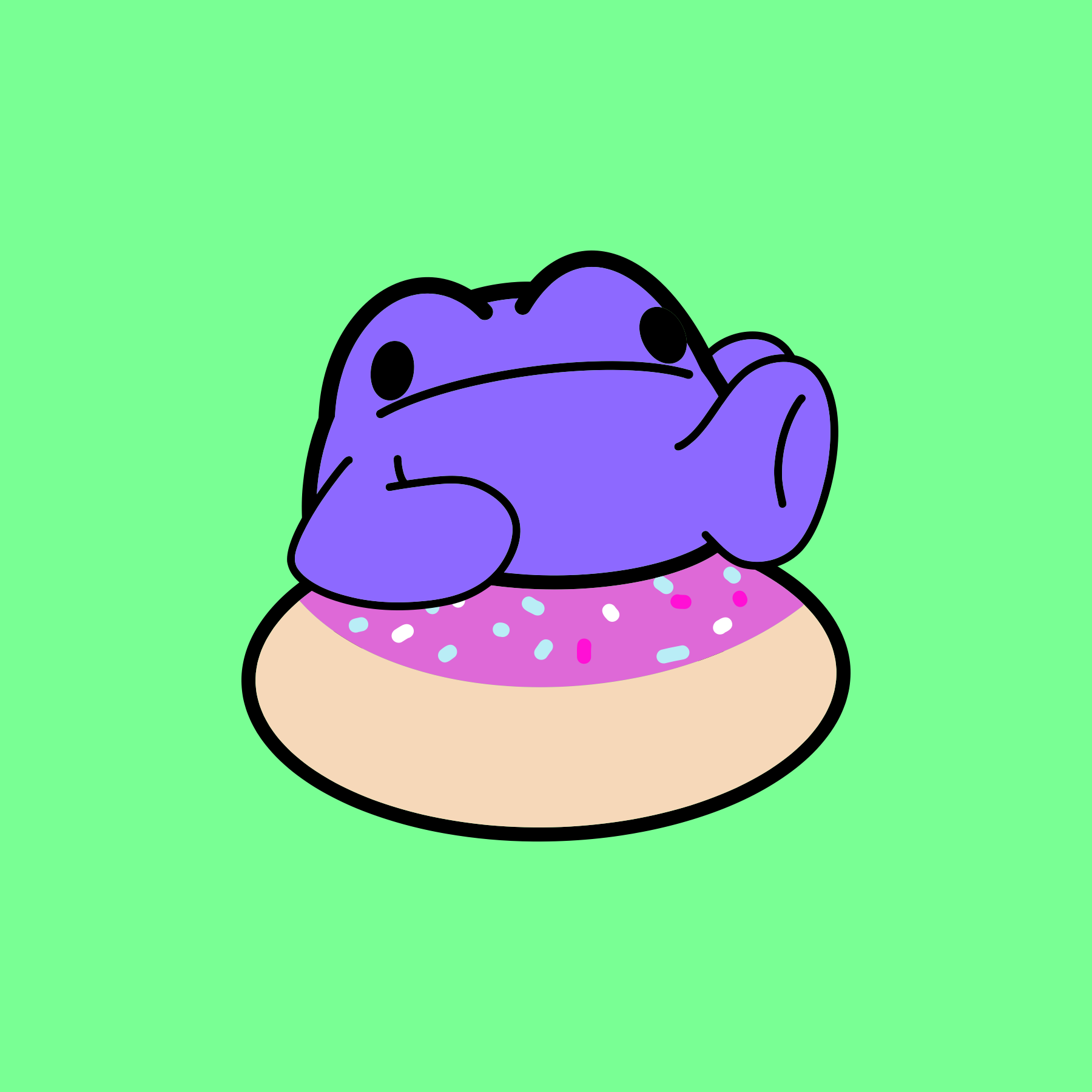 Doughnut Frog Print