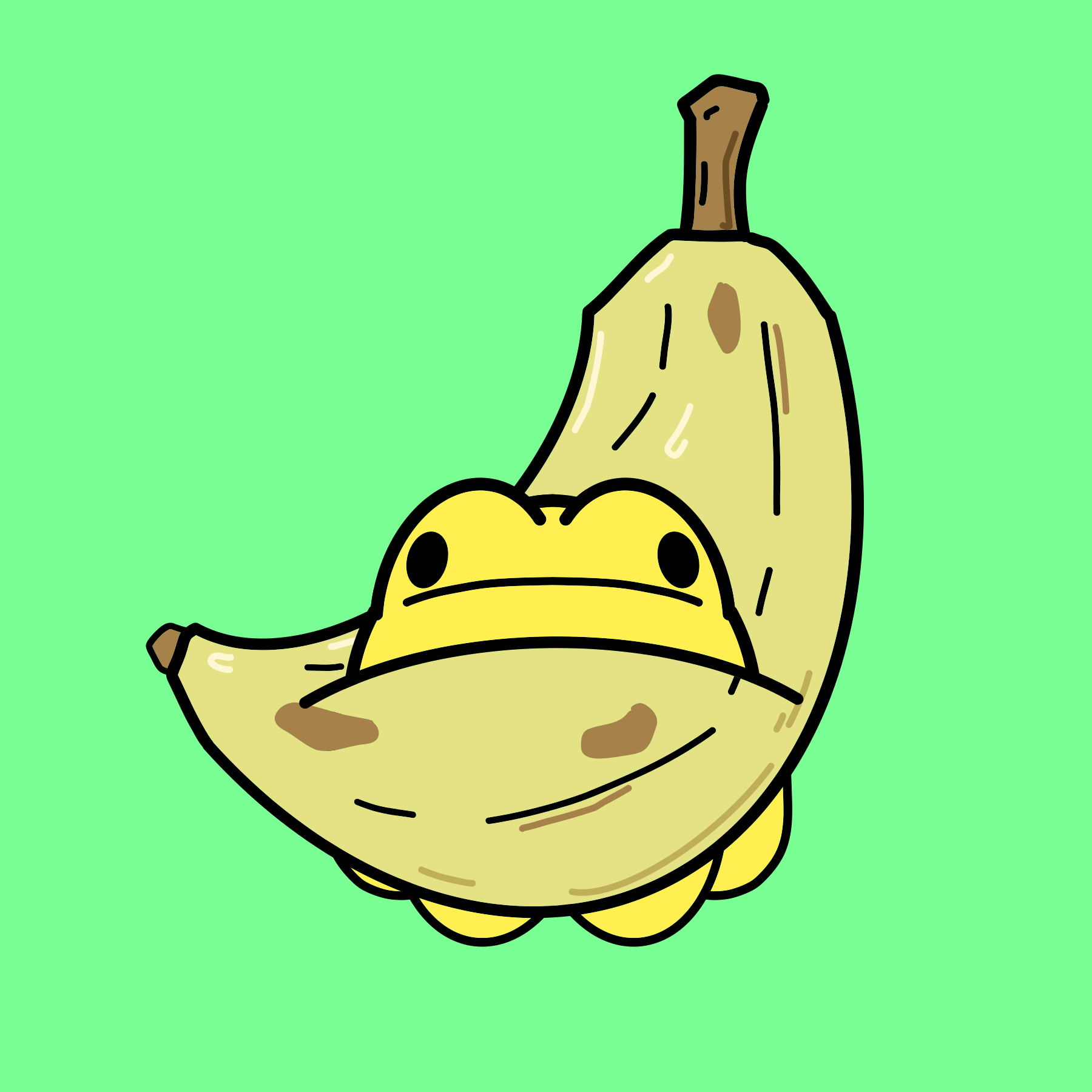 Banana Frog Print