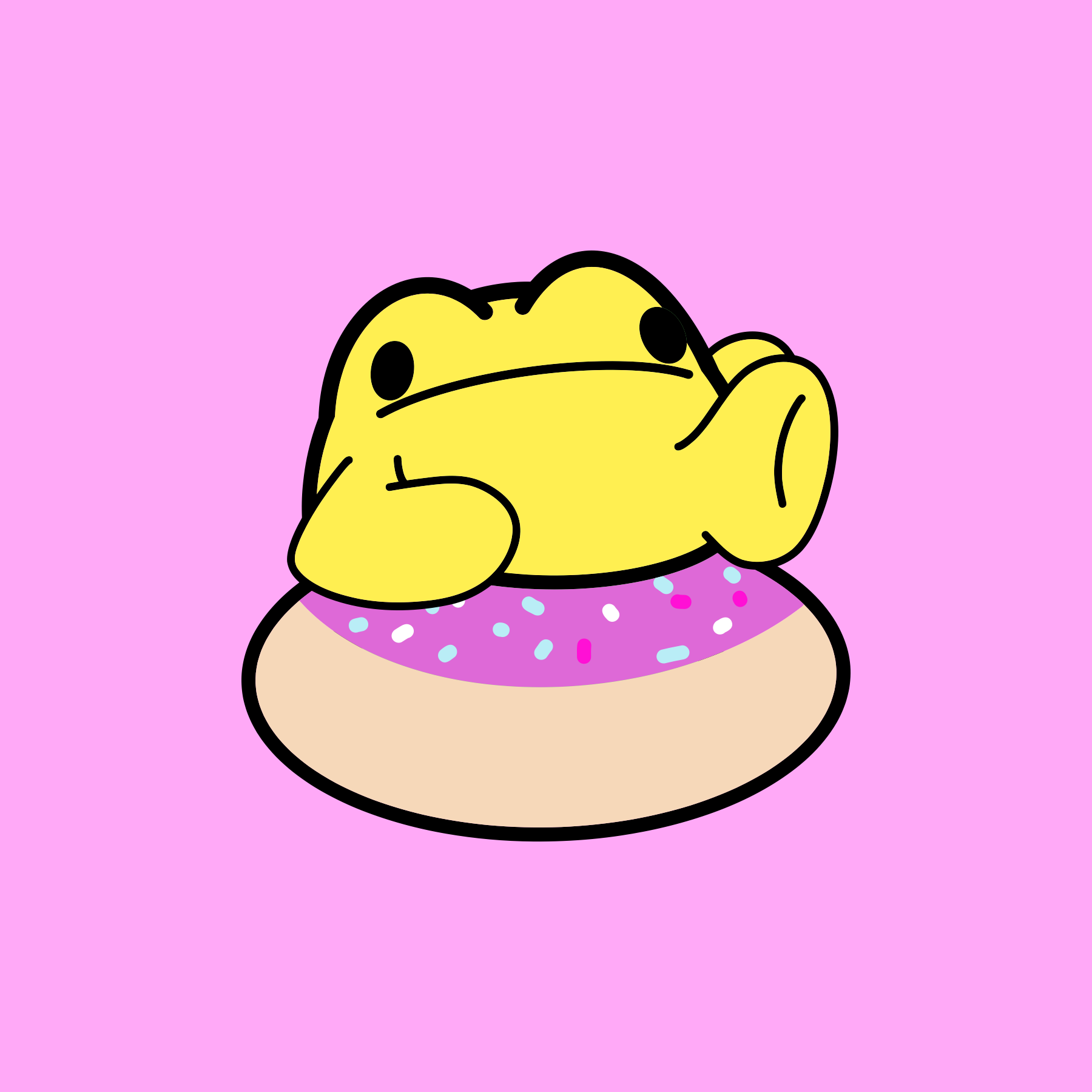 Doughnut Frog Print
